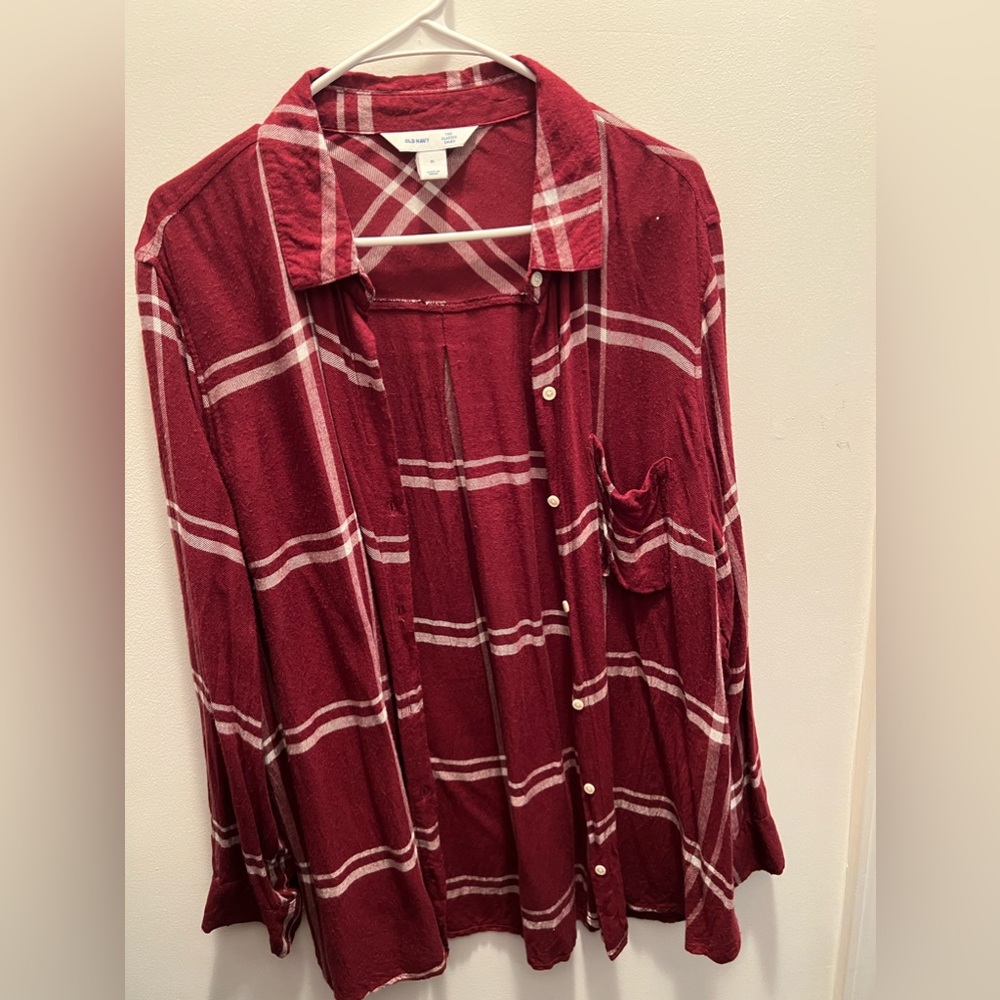 Burgundy Red  Flannel - XL